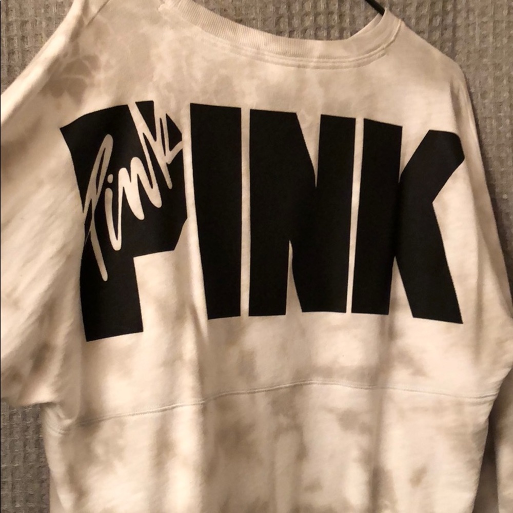 PINK tie dye varsity crew